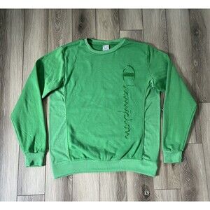 Champion Reverse Weave Sweatshirt Mens M Green Lightweight Fleece Embroidered
